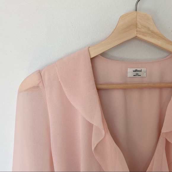 WILFRED Louise Ruffle Rose Quartz Dress -Size XXS - Picture 2 of 5